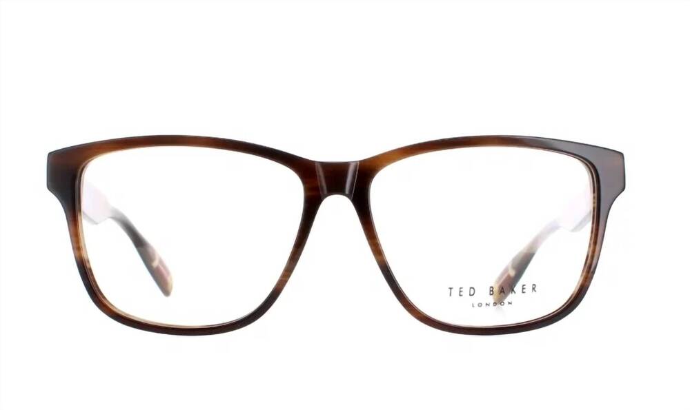 NEW TED BAKER efren horn eyeglass frames in brown, beige